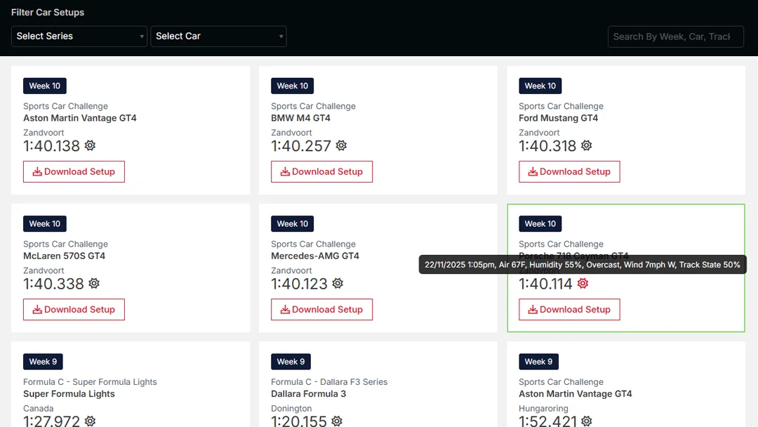 iRacing setup downloads