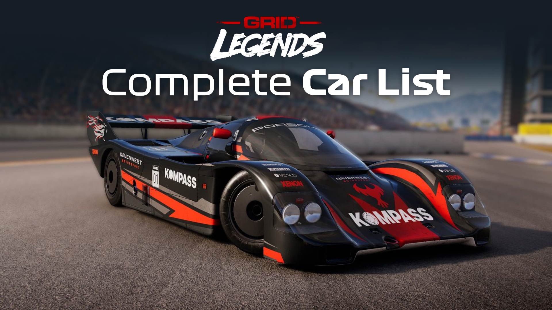 Central da lista de carros do GRID™ Legends: Carros e Classes