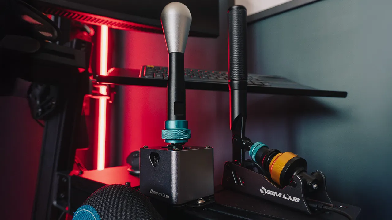 Sim-Lab SQ1 Shifter mounted to sim rig