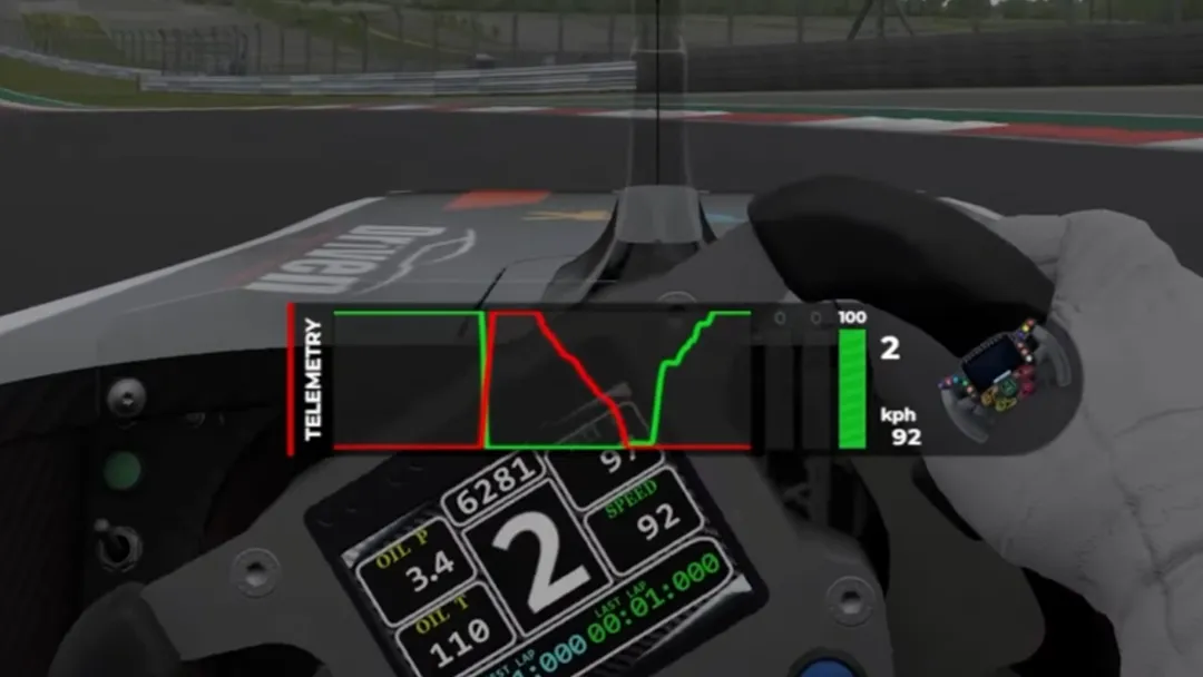 iRacing F4 gameplay throttle trace