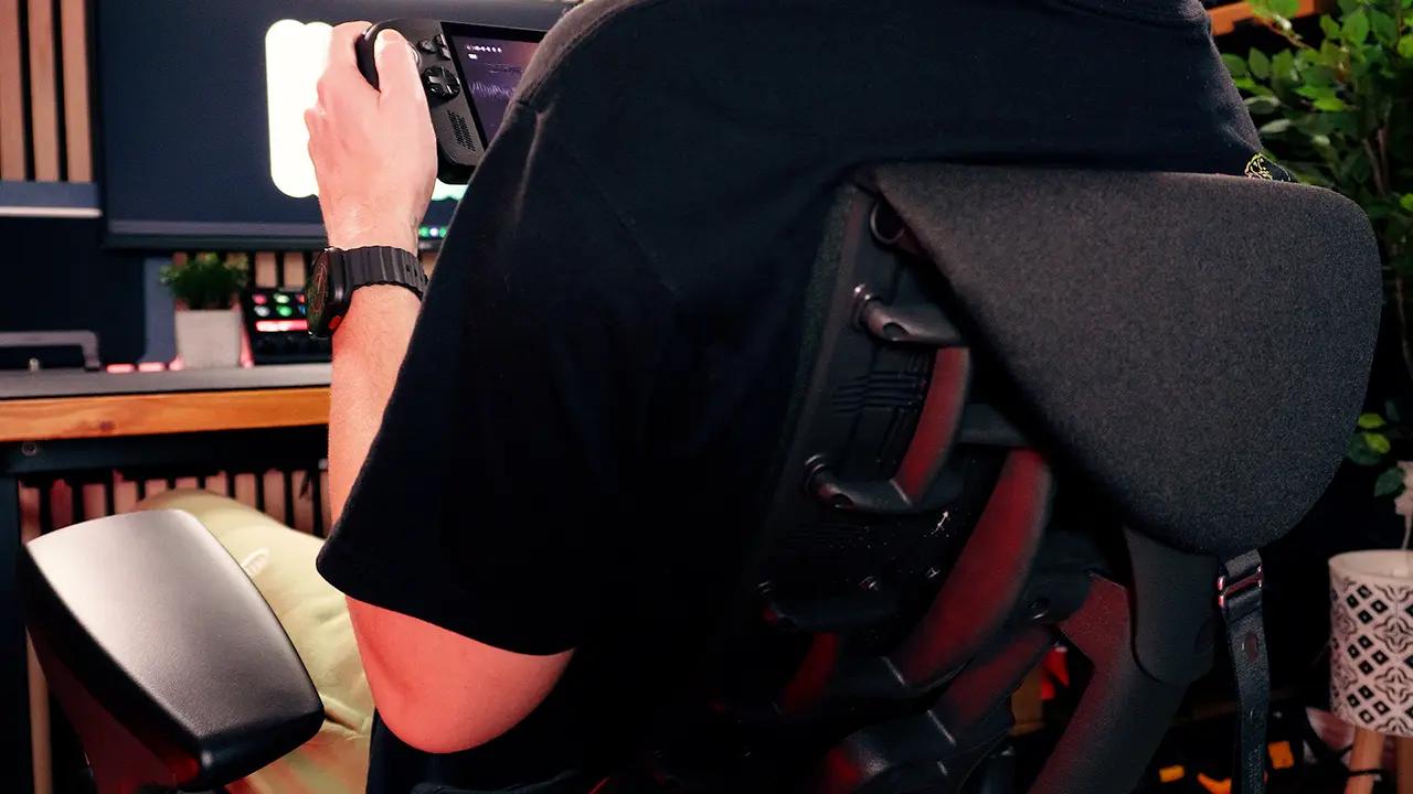 Gaming in Herman Miller Embody chair